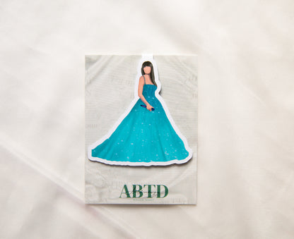 Teal Speak Now Ballgown Magnetic Bookmark