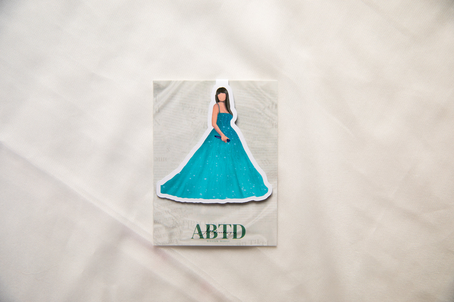 Teal Speak Now Ballgown Magnetic Bookmark