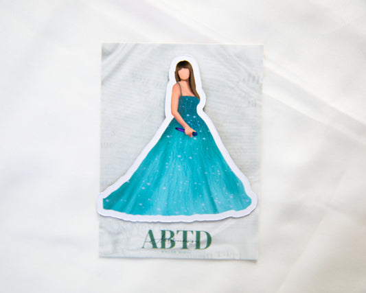 Teal Speak Now Ballgown Fridge Magnet