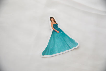 Teal Speak Now Ballgown Sticker