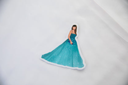 Teal Speak Now Ballgown Sticker