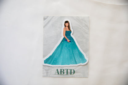 Teal Speak Now Ballgown Sticker