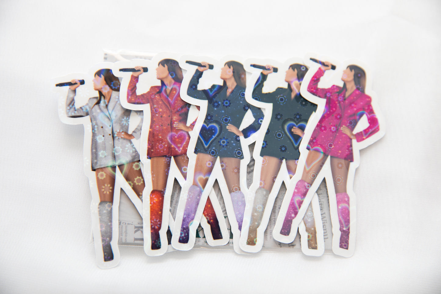 Lover Outfit Stickers- HEART HOLOGRAPHIC FINISH- LIMITED EDITION