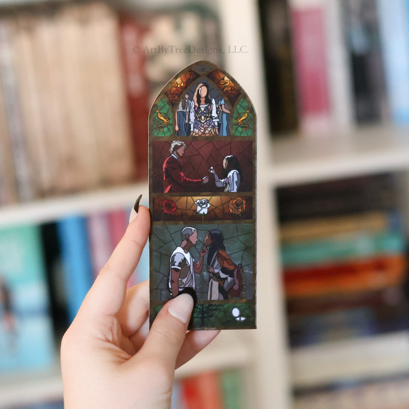 Songbird and Snake Stained Glass Bookmark