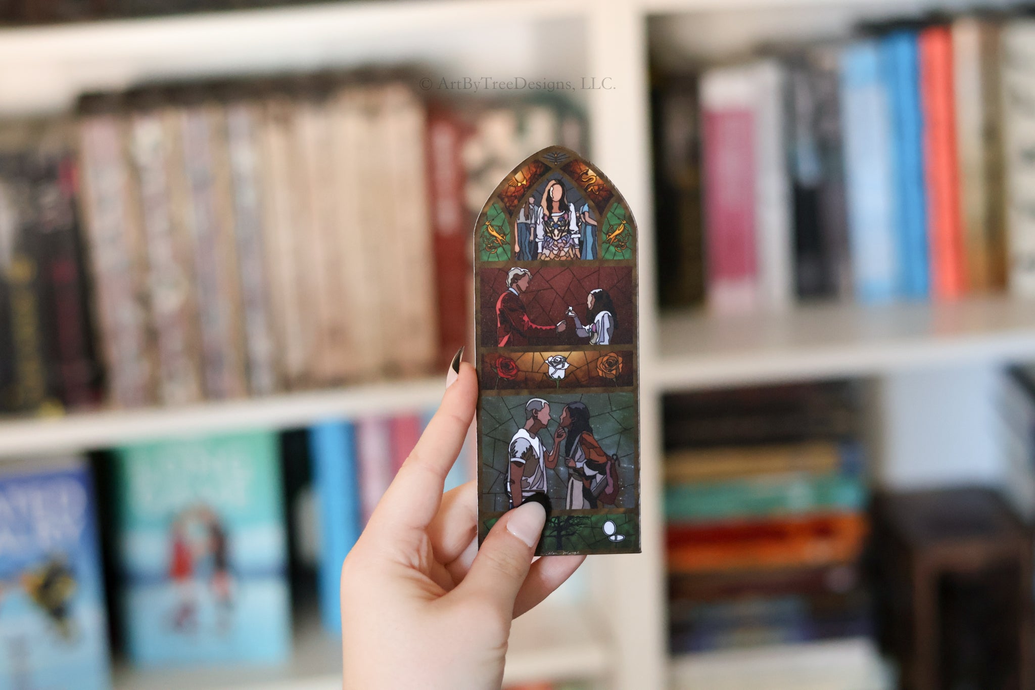 Songbird and Snake Stained Glass Bookmark