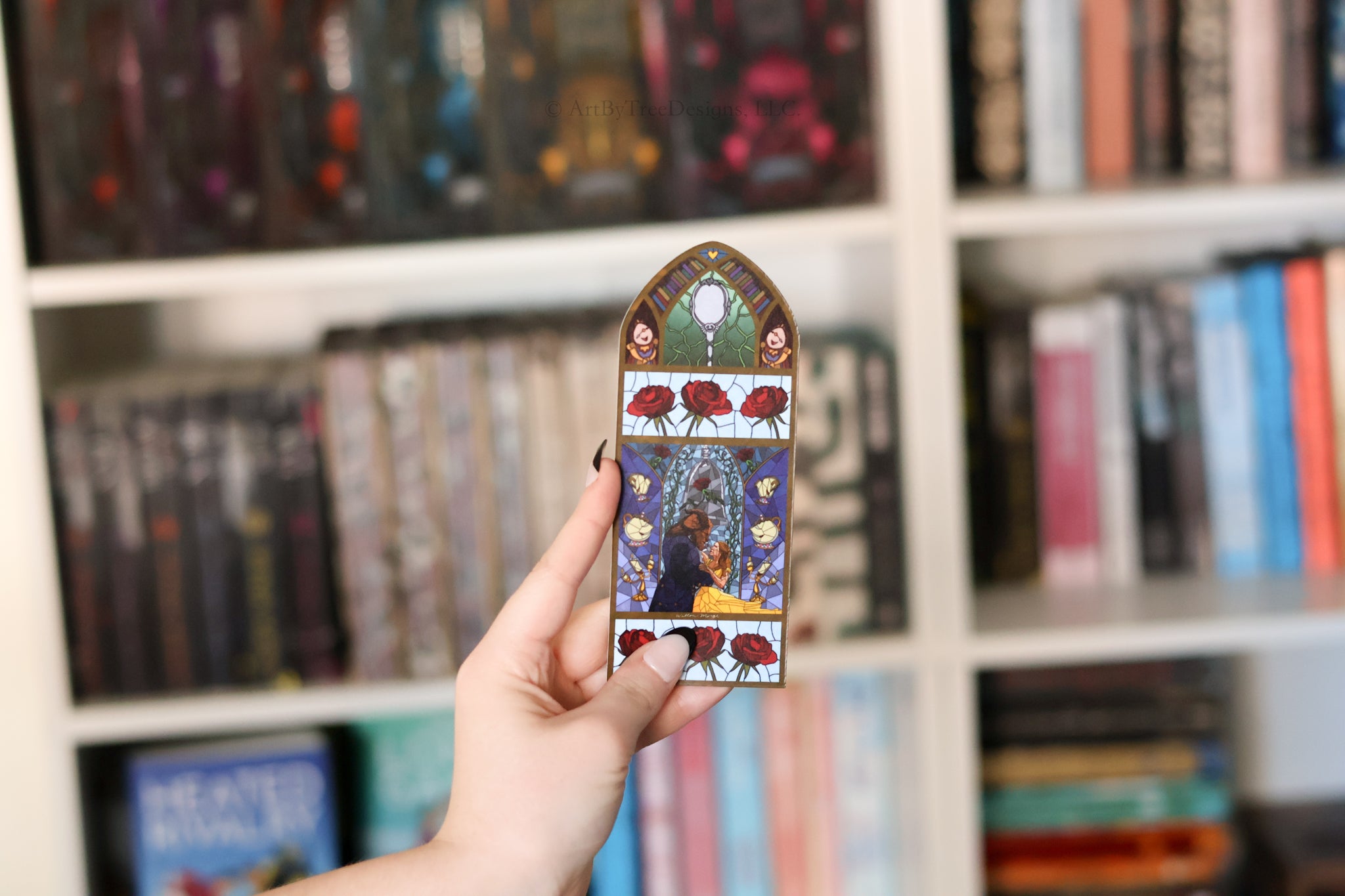 Beauty and The Beast Stained Glass Bookmark