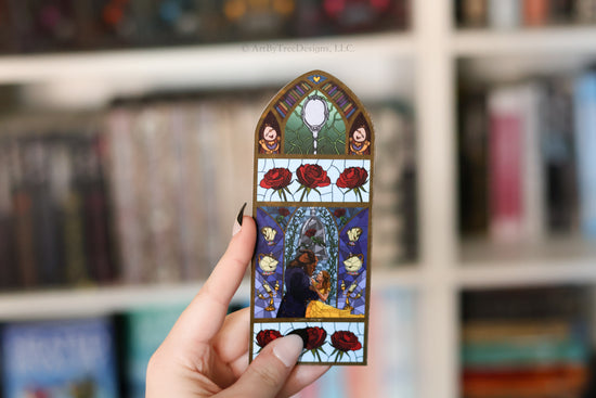 Beauty and The Beast Stained Glass Bookmark