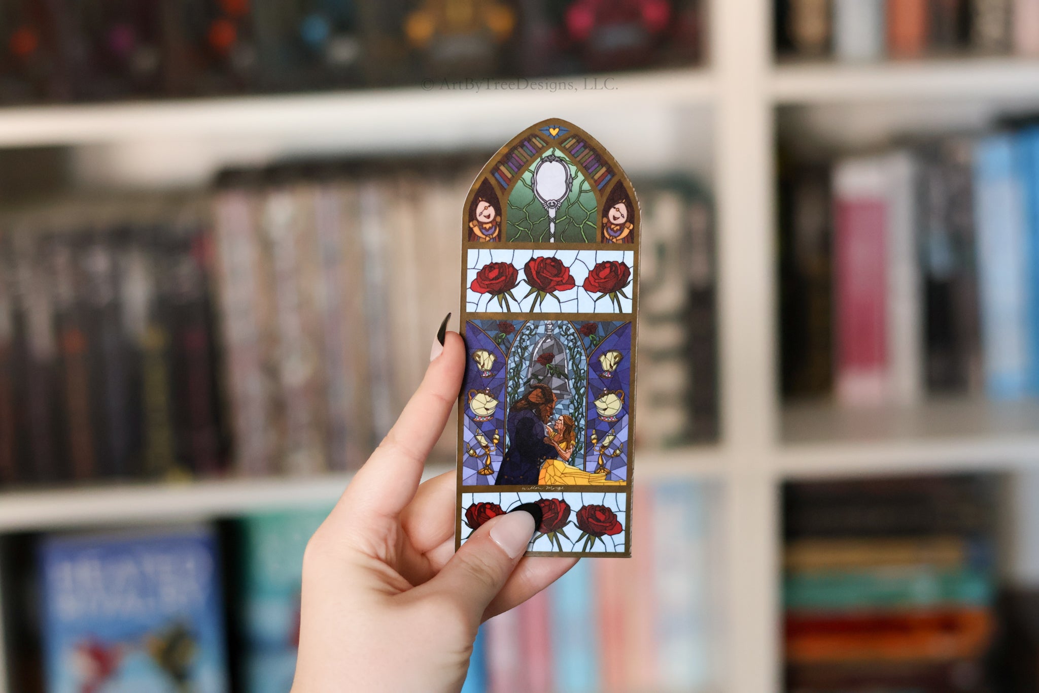 Beauty and The Beast Stained Glass Bookmark