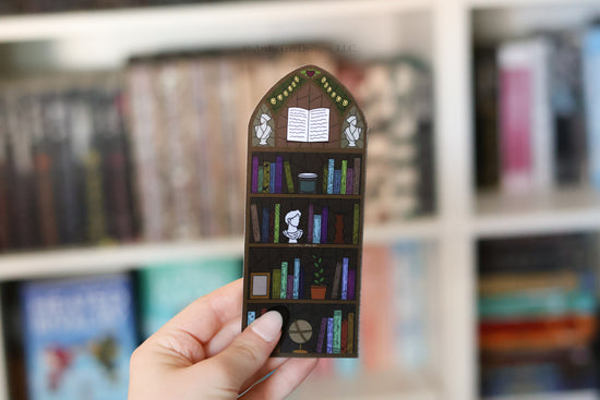 Bookshelf Stained Glass Bookmark (with book details)