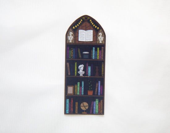 Bookshelf (with book details) Stained Glass Sticker