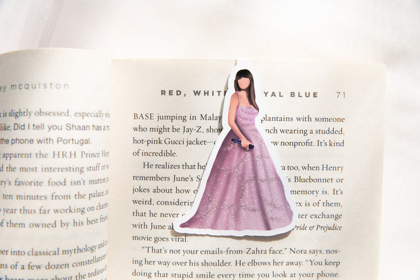 Mauve Sparkly Speak Now Ballgown Magnetic Bookmark