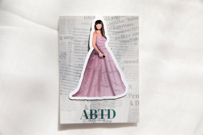 Mauve Sparkly Speak Now Ballgown Magnetic Bookmark