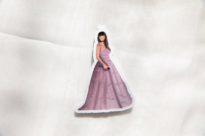 Mauve Sparkly Speak Now Ballgown Magnetic Bookmark