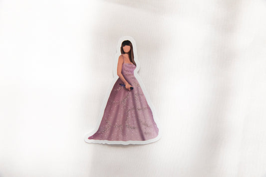 Mauve Sparkly Speak Now Ballgown Sticker