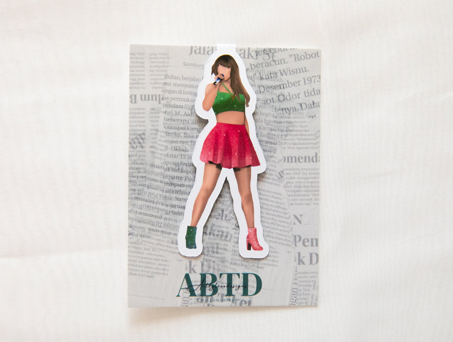 1989 Outfit Combination Magnetic Bookmark Green & Pink