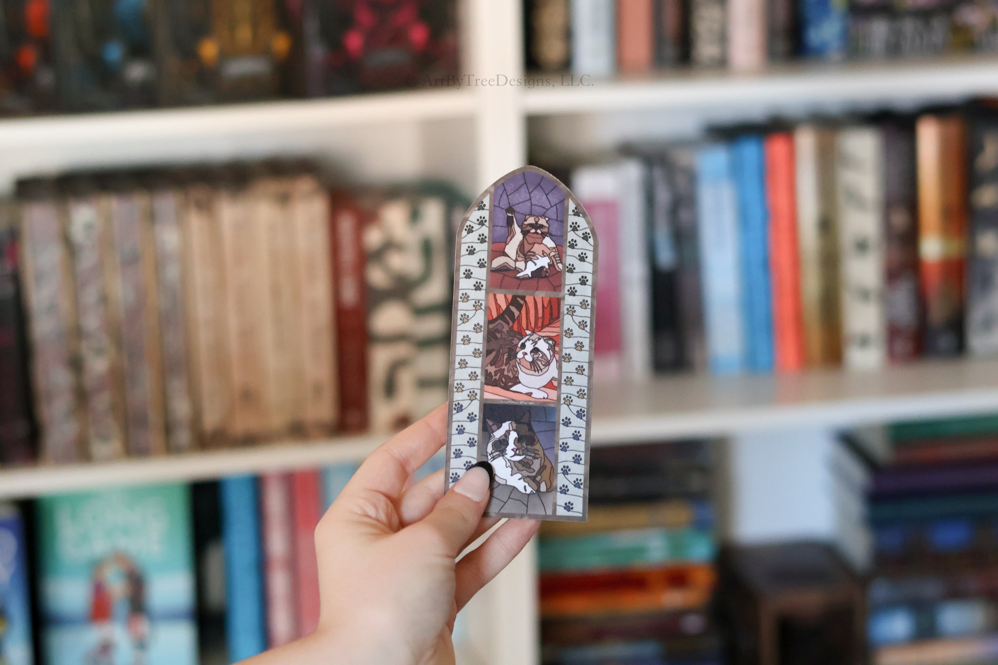 Kitty Committee Stained Glass Bookmark