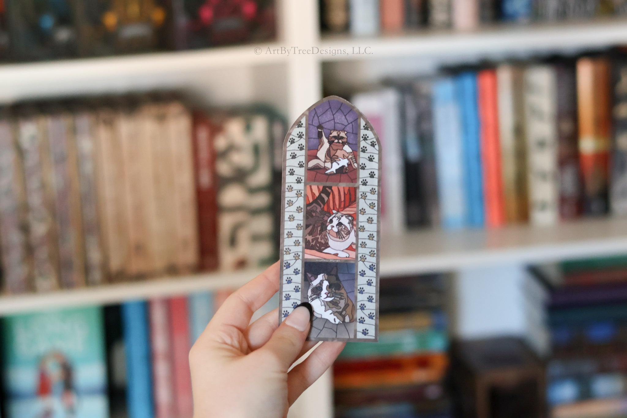 Kitty Committee Stained Glass Bookmark